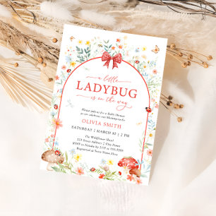 Invitation Baby shower de jardin de Little Ladybug Fleur sauv