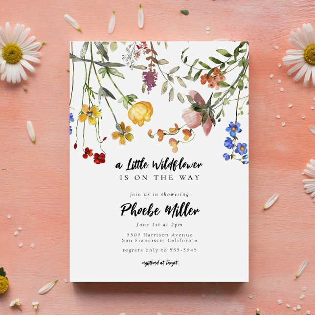 Invitation Baby shower de Jardin Fleur Petit Fleur sauvage (Créateur téléchargé)