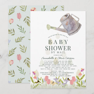 Invitation Baby shower de jardin fleuri Can par courrier