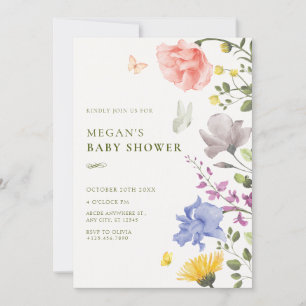 Invitation Baby shower de jardin fleuri esthétique