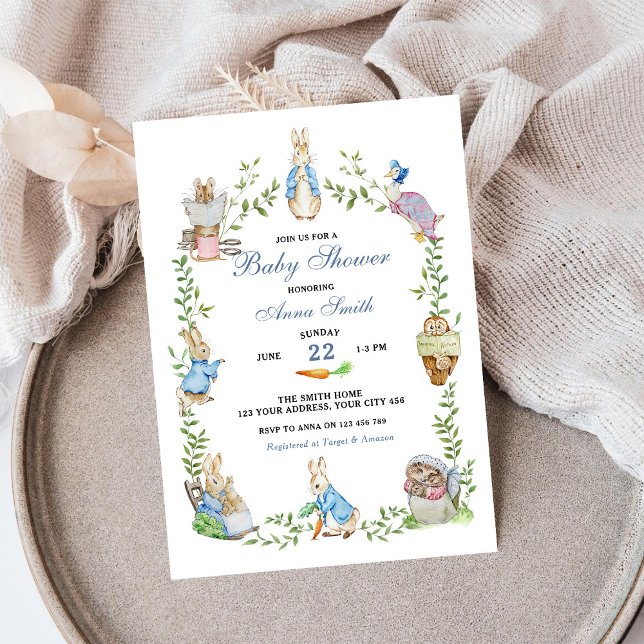 Invitation Baby shower de jardin Peter Rabbit (Créateur téléchargé)