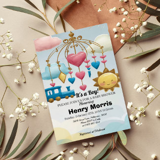 Invitation Baby shower de jouets pour bébés mignons