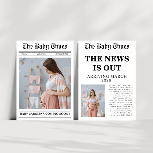 Invitation Baby shower de journal neutre pour les femmes