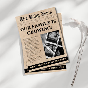 Invitation Baby shower de journal photo unique