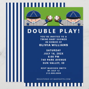Invitation Baby shower de jumeaux