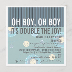Invitation Baby shower de jumeaux Couples modernes