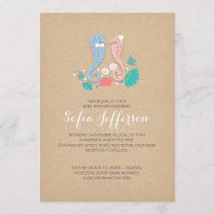 Invitation baby shower de jumeaux garçon et fille adorables h
