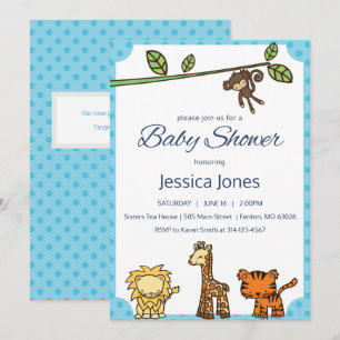 Invitation Baby shower de Jungle Animaux