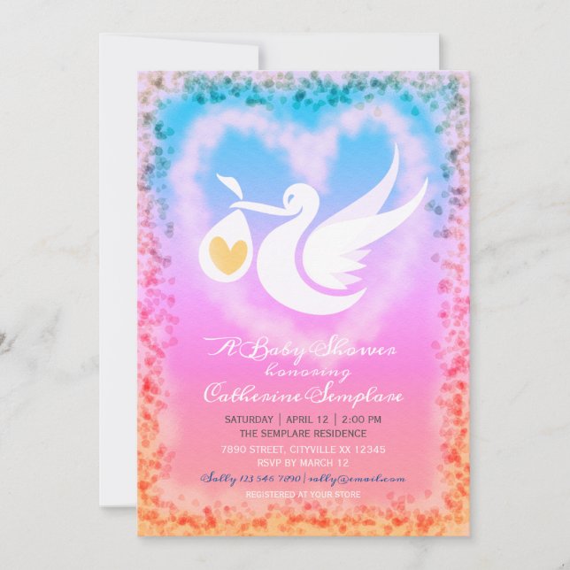 Invitation Baby shower de la Bouche Pastel (Devant)