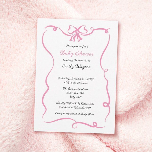 Invitation Baby shower de la caverne rose délicat (Créateur téléchargé)