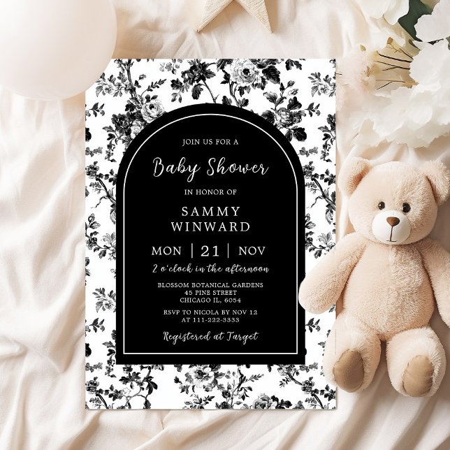 Invitation Baby shower de la Chine antique noire (Créateur téléchargé)