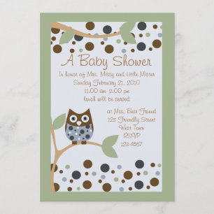 Invitation Baby shower de la Chouette bleue