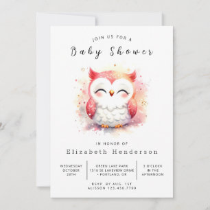 Invitation Baby shower de la chouette de Bohême