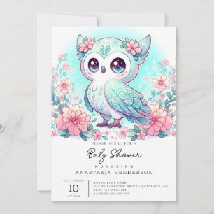 Invitation Baby shower de la Chouette mûre de Woodland