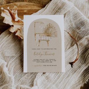 Invitation Baby shower de la crèche Beige Boho neutre pour le