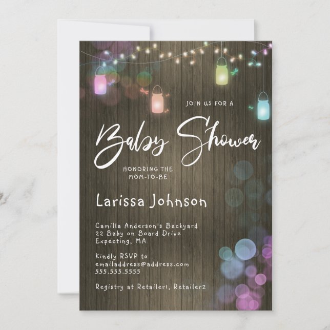 Invitation Baby shower de la dragonfly Twinkle Lig (Devant)