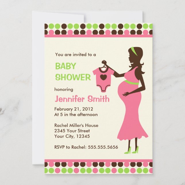Invitation Baby shower de la femme enceinte (Devant)