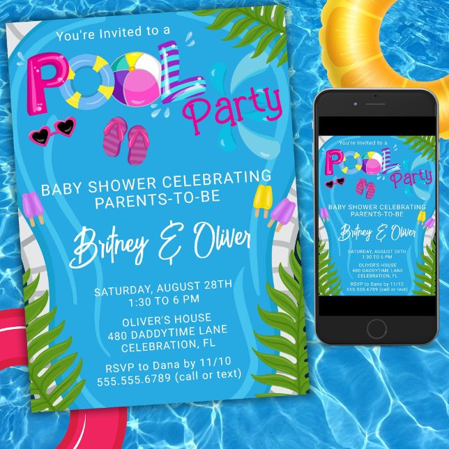Invitation Baby shower de la fête d'été de la fill (Créateur téléchargé)