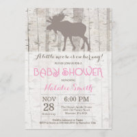 Invitation Baby shower de la fille d'orignal Woodl