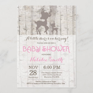 Invitation Baby shower de la fille du cerf Forêt r