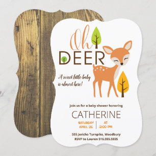 Invitation Baby shower de la forêt de Deer