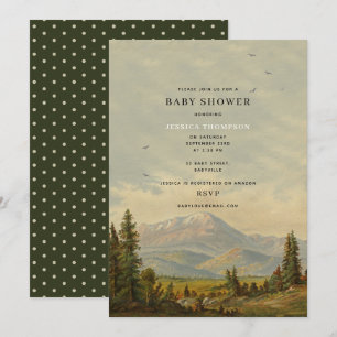 Invitation Baby shower de la forêt de pins neutre pour les ho