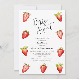 Invitation Baby shower de la fraise Berry Sweet