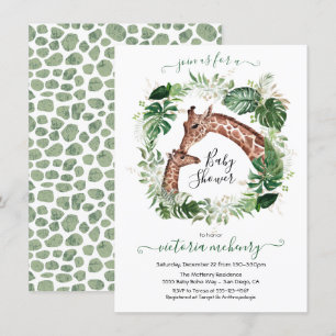 Invitation Baby shower de la Girafe et de la Baby Jungle