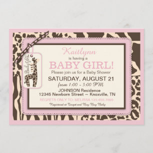 Invitation Baby shower de la Girafe Poster de animal et de Tu