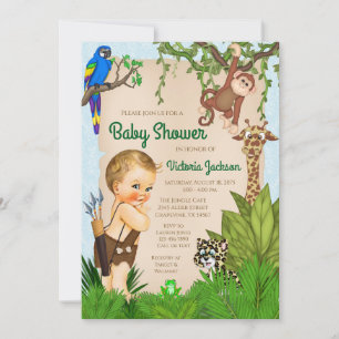 Invitation Baby shower de la jungle animalière de Safari
