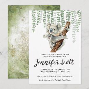 Invitation Baby shower de la Jungle de Koala