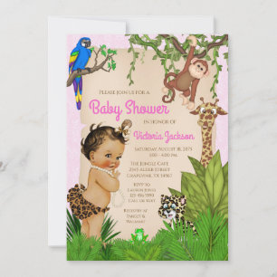 Invitation Baby shower de la jungle des animaux de Safari