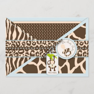 Invitation Baby shower de la jungle des singes-pacifistes