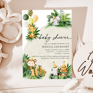 Invitation Baby shower de la jungle tropicale