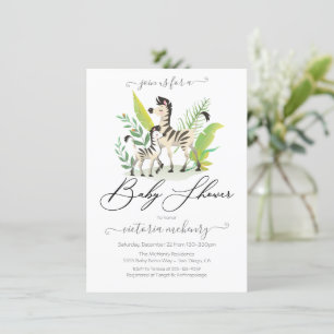 Invitation Baby shower de la jungle zébrée