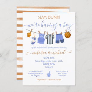 Invitation Baby shower de la ligne de basket-ball