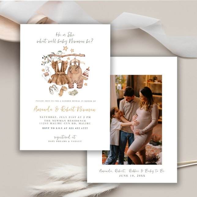Invitation Baby shower de la ligne de vêtements Boho Revela G (Créateur téléchargé)