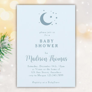 Invitation Baby shower de la lune et des étoiles
