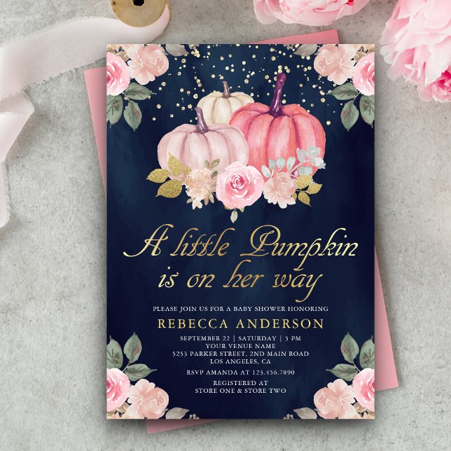 Invitation Baby shower de la marine de la petite Citrouille r (Créateur téléchargé)