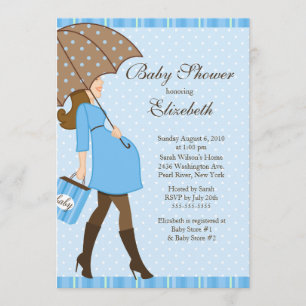 Invitation Baby shower de la mère décente Blue Boy