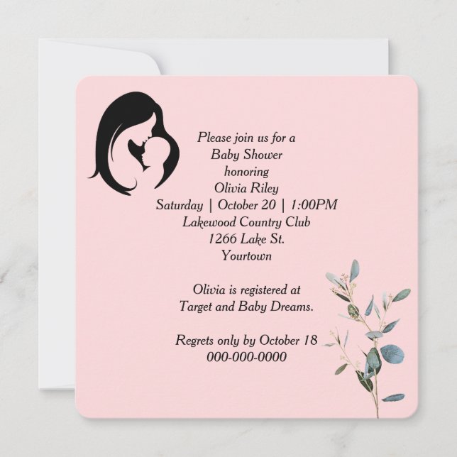 Invitation Baby shower de la mère et de l'enfant (Devant)