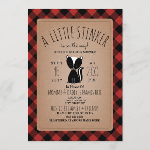 Invitation Baby shower de la noix de bûche Plaid