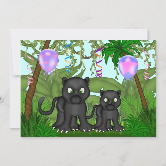 Invitation Baby shower de la Panthère noire Jungle (Devant)