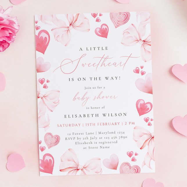 Invitation Baby shower de la petite chatte rose (Créateur téléchargé)