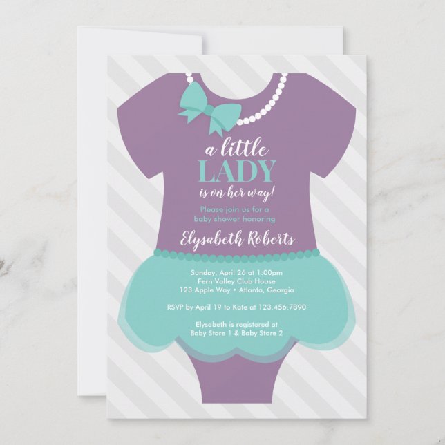 Invitation Baby shower de la petite dame (Devant)