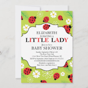 Invitation Baby shower de la petite dame rouge Ladybug