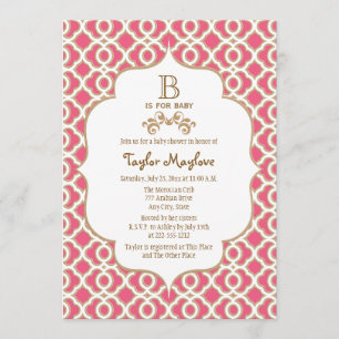 Invitation Baby shower de la petite fille marocaine en or ros