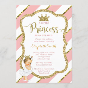 Invitation Baby shower de la petite princesse, Fau