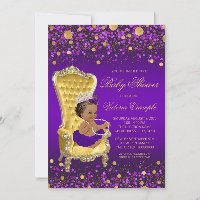 Invitation Baby shower de la princesse africaine a (Devant)