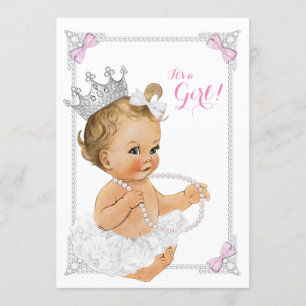 Invitation Baby shower de la princesse Ballerina Tutu Pink Bo
